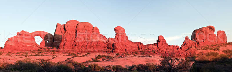 Panoramic sunset in Arches National Park Stock photo © benkrut