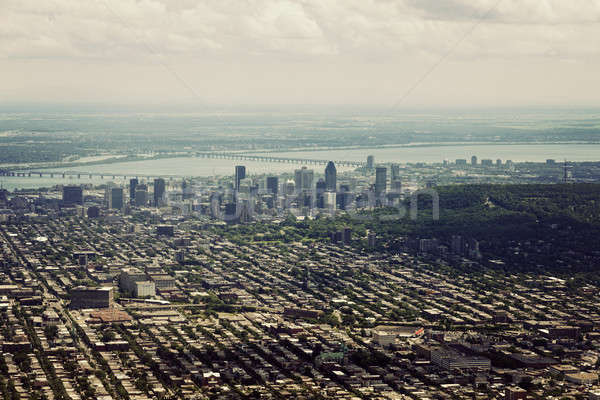 Luftbild Montreal Quebec Kanada Brücke Skyline Stock foto © benkrut