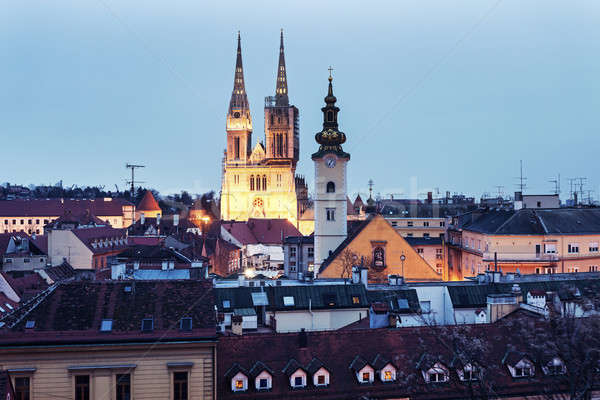 Zagreb Cathedral and St. Mary's Church in Zagreb  Stock photo © benkrut