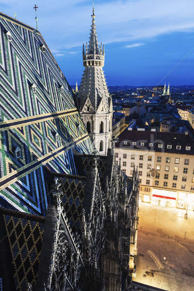 Roof of St. Stephen's Cathedral in Vienna Stock photo © benkrut