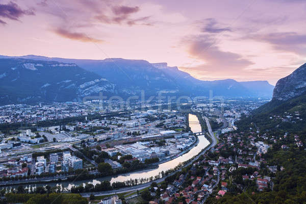 Grenoble at sunset Stock photo © benkrut