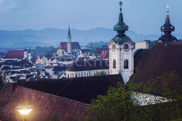 Steyr panorama with St. Michael's Church Stock photo © benkrut