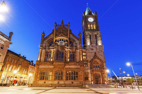 Stockfoto: Noordelijk · Ierland · Verenigd · Koninkrijk · muur · klok · Blauw