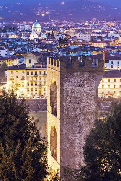 Tower and synagogue in Florence Stock photo © benkrut