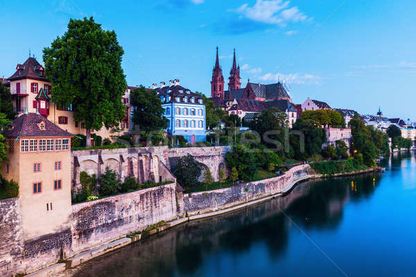 Basel architecture along Rhine River Stock photo © benkrut