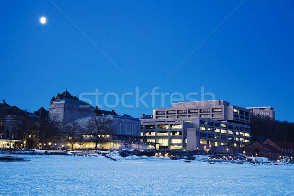 Congelato lago Università costruzione città neve Foto d'archivio © benkrut