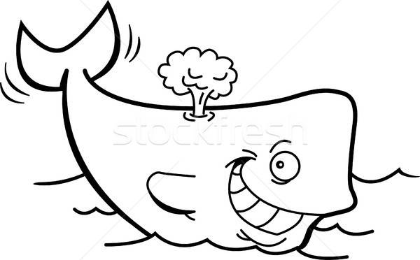Cartoon Smiling Whale with a Blow Spout  Stock photo © bennerdesign