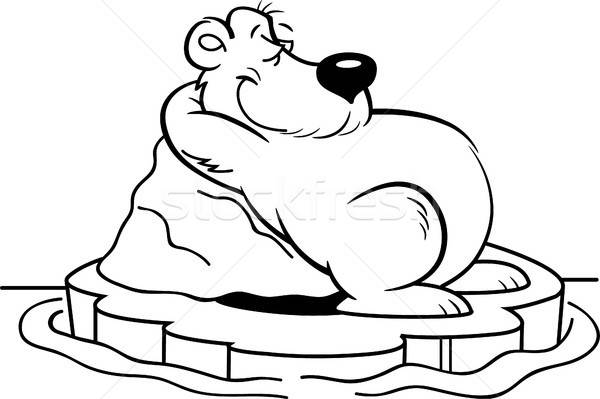 Desen animat urs polar aisberg negru alb ilustrare Imagine de stoc © bennerdesign