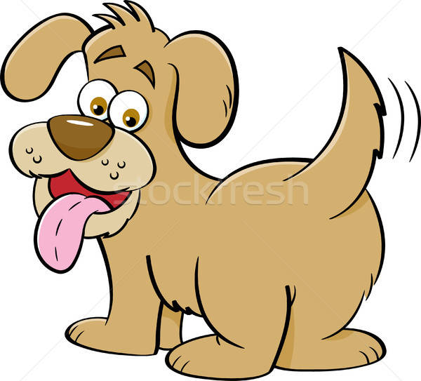 Cartoon szczęśliwy psa patrząc wstecz ilustracja Zdjęcia stock © bennerdesign