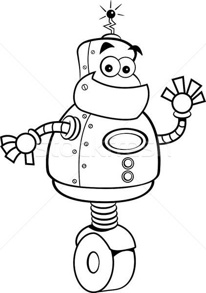 Stock photo: Cartoon Robot Waving