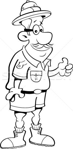 Cartoon Explorer Giving Thumbs Up Stock photo © bennerdesign