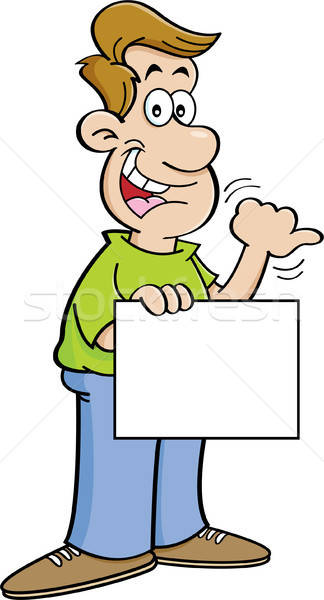 Cartoon hombre senderismo ilustración signo Foto stock © bennerdesign