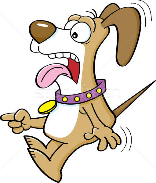Peur chien pointant cartoon illustration animaux Photo stock © bennerdesign