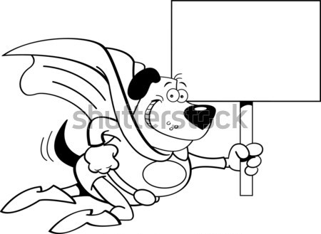Desenho animado preocupado bomba assinar preto e branco Foto stock © bennerdesign