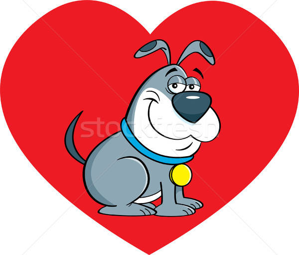 Cartoon psa serca ilustracja miłości szczęśliwy Zdjęcia stock © bennerdesign