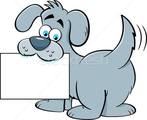 Cartoon chien signe illustration Photo stock © bennerdesign