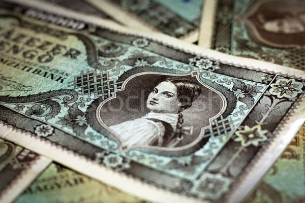 Foto stock: Edad · húngaro · dinero · banco · oro