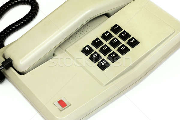 Old simple office desk phone and cable Stock photo © berczy04