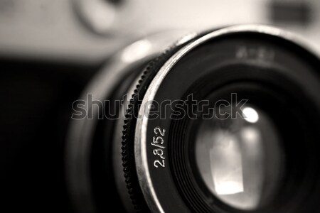Old russian photo camera objective close up Stock photo © berczy04