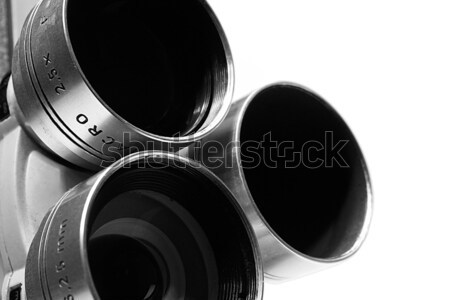 ヴィンテージ レンズ 黒白 孤立した 白 ストックフォト © berczy04