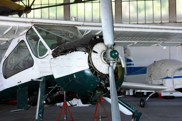 Foto stock: Geral · aeronave · manutenção · motor · céu · aeroporto