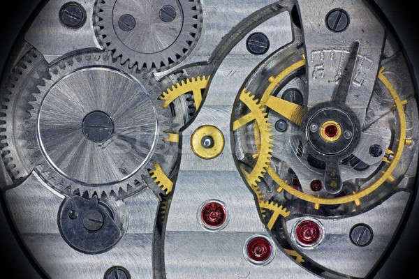 Old soviet pocket watch inside mechanism Stock photo © berczy04