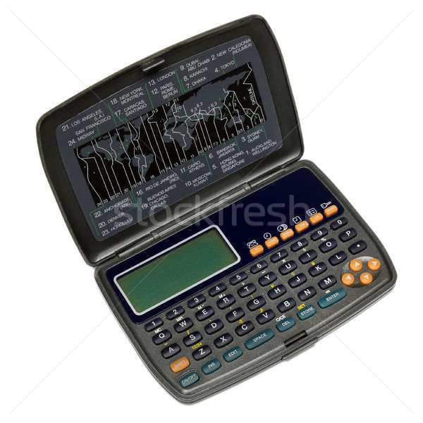 Kierownik Kalkulator świat cyfrowe dziennik odizolowany Zdjęcia stock © berczy04