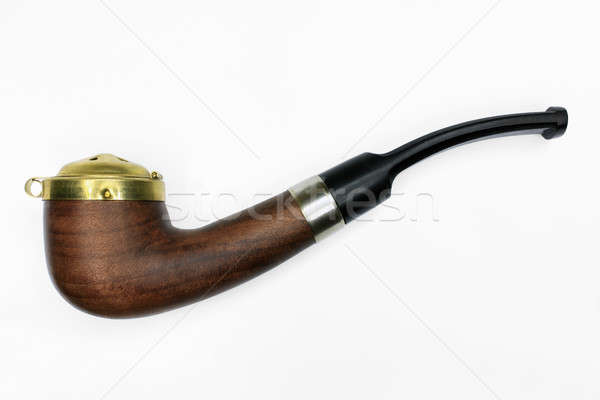 Rosolare tabacco pipe isolato bianco retro Foto d'archivio © berczy04