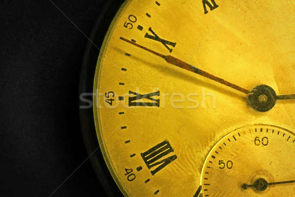 Tarnished clock face of old soviet pocket watch Stock photo © berczy04