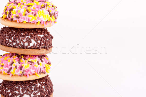 Cookies malvavisco feliz torta rojo blanco Foto stock © bernashafo