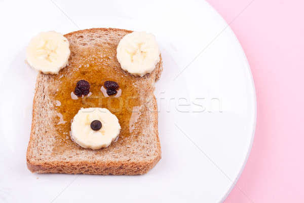 Stock foto: Tragen · Gesicht · Sandwich · Bananen · Honig · Obst