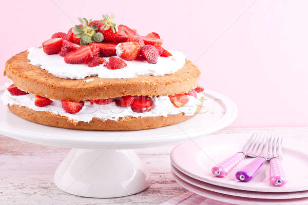 Stock photo: strawberry cake