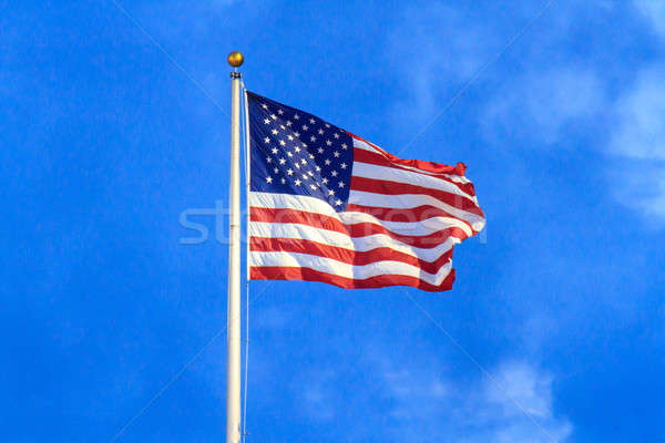 Flag of the United States of America on flag pole Stock photo © Bertl123