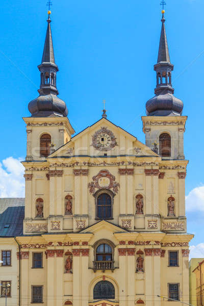 Fő- tér szent templom Csehország égbolt Stock fotó © Bertl123
