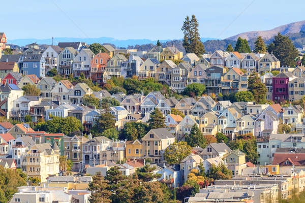 Charakteristisch San Francisco Nachbarschaft Kalifornien Haus Gebäude Stock foto © Bertl123