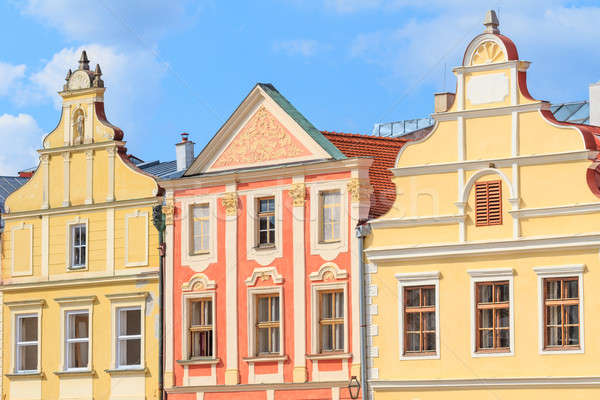 Facade of Renaissance houses in Telc, Czech Republic (a UNESCO w Stock photo © Bertl123