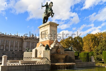 Madrid Plaza de Oriente, Statue of Felipe IV. Madrid, Spain  Stock photo © Bertl123