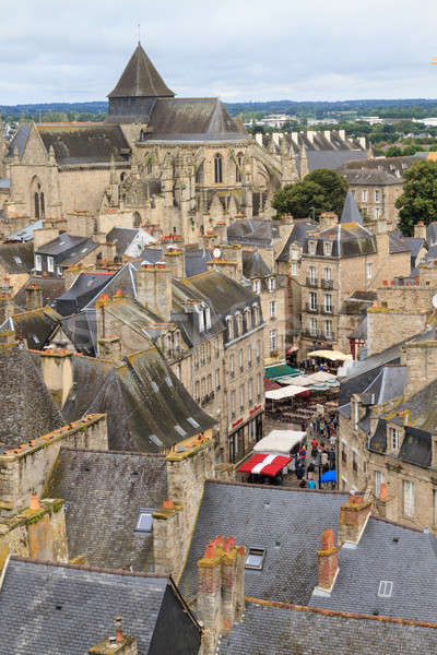 Dinan old town panoramic view, Brittany, France Stock photo © Bertl123