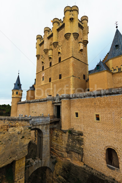Hiszpania zamek budynku miasta świat niebieski Zdjęcia stock © Bertl123