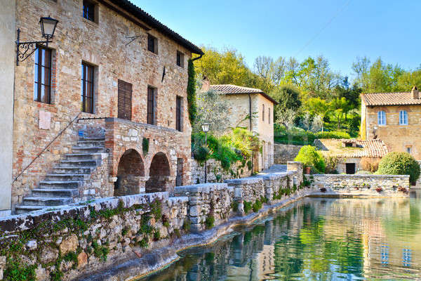 Old thermal baths in the medieval village Bagno Vignoni, Tuscany Stock photo © Bertl123