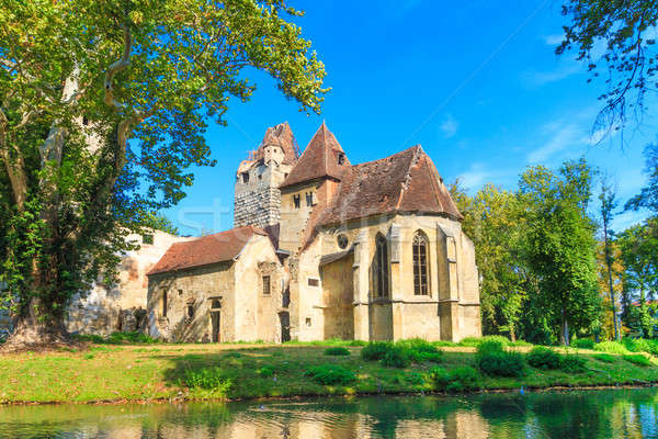 Zamek gothic kościoła ruiny wody charakter Zdjęcia stock © Bertl123