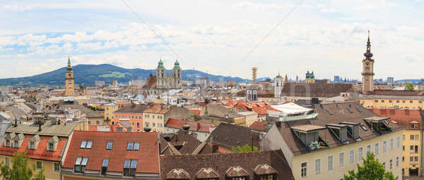Linz, panorama of old city, Austria Stock photo © Bertl123