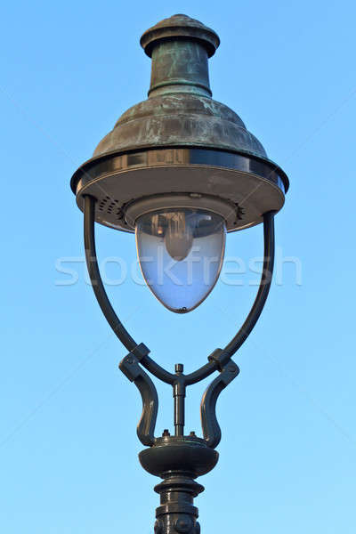 Old Fashioned Street Lamp Close Up View before Blue Sky Stock photo © Bertl123