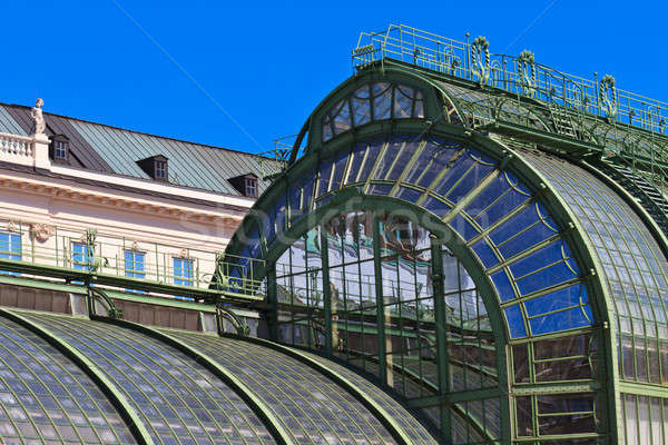 Foto stock: Arquitetônico · detalhes · palácio · Viena · vidro · verão