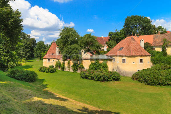 Barrio antiguo fortificación checo República Checa jardín azul Foto stock © Bertl123