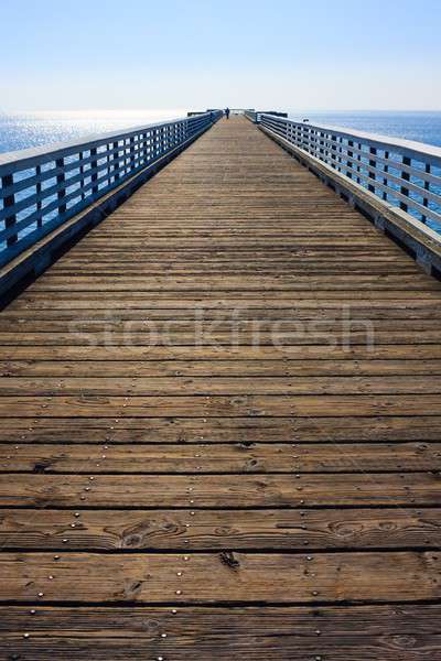 Long wooden Pier before blue sky Stock photo © Bertl123