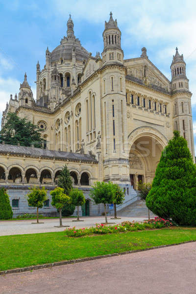 Basilika Normandie Frankreich Baum Gebäude Kreuz Stock foto © Bertl123