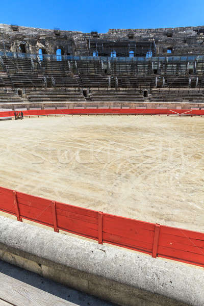 Bika harcol aréna római amfiteátrum Franciaország Stock fotó © Bertl123