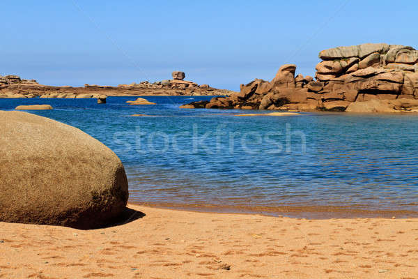 Granit stieg Küste Frankreich Himmel Wasser Stock foto © Bertl123