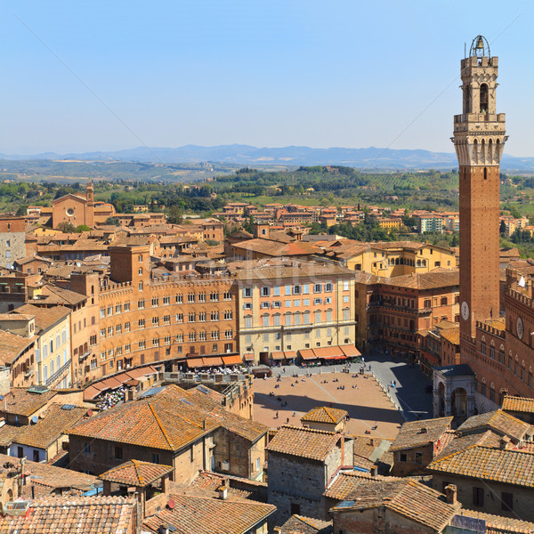 Piazza del Campo with Palazzo Pubblico, Siena, Italy Stock photo © Bertl123